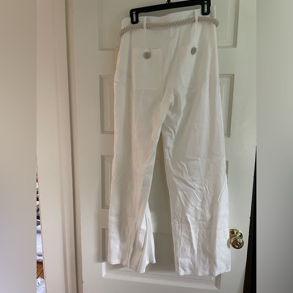 By Anthropologie High-Waist Rope Belt Linen Pants Size Small - Picture 3 of 6